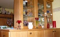 Room Divider - Wooden Cabinet with Decorations