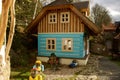 Decoration from wooden dwarfs at the Fairytale Village in PodlesÃÂ­, Czech Republic