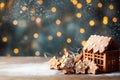decoration year gold snowflakes christmas border card christmas tree background holiday new. Generative AI. Royalty Free Stock Photo