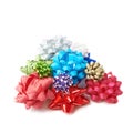 Decorational ribbon gift bow isolated