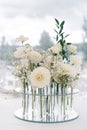 Decorations from flowers at a wedding Royalty Free Stock Photo