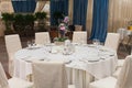 Decorations of the table wedding hall Royalty Free Stock Photo