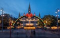 Decorations (translation: Viennese Christmas market ) of Christmas market in Rathaus park - Vienna, Austria