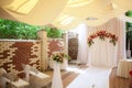 decorations for the wedding ceremony, wedding arch, flowers Royalty Free Stock Photo