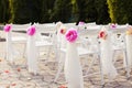 Decorations of wedding chairs, stylish marriage