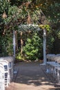 decorations at a wedding venue before holy matrimony Royalty Free Stock Photo