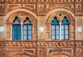 Decorations and Windows of Palazzo Agostini Royalty Free Stock Photo