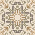 Decorative abstract colorful background, square geometric floral pattern with ornate lace frame, tribal ethnic ornament.