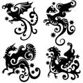 Decorative abstract dragons Royalty Free Stock Photo