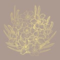 Golden floral decoration