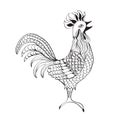 Decorative abstract ornate rooster