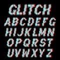 Decorative alphabet letters with electronic glitch effect Royalty Free Stock Photo