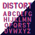 Decorative alphabet letters with electronic glitch effect Royalty Free Stock Photo