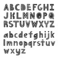 Decorative alphabet in Scandinavian style, hygge font