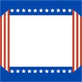 Decorative American abstract flag patriotic border. Royalty Free Stock Photo