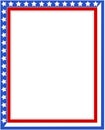Decorative American Patriotic border with USA flag symbols. Royalty Free Stock Photo