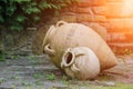 Decorative amphora in the garden Royalty Free Stock Photo