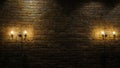 Decorative antique vintage style light bulbs brick wall Royalty Free Stock Photo