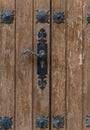 Decorative antique wooden door handle Royalty Free Stock Photo