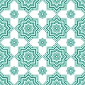 Decorative arabian pattern, green seamless arabic texture, abstract geometrical national background. Royalty Free Stock Photo