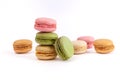 Decorative arrangement of French macarons.