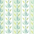 Decorative background design. Flowers and leaves mid-century modern vector artwork. Abstract geometric seamless pattern. Decoratio Royalty Free Stock Photo