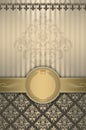 Decorative background with gold border,frame and old-fashioned p