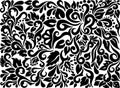 Decorative background with hand drawn tribal tattoo elements, flowers and leaves.