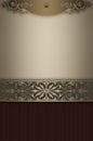 Decorative background with ornament and elegant border. Royalty Free Stock Photo