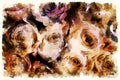 Decorative background with rose pattern, multicolored background. Royalty Free Stock Photo