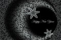 Decorative background of silver dots and silver snowflakes on a dark background, silver vector halftone, new year poster Royalty Free Stock Photo