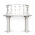 Decorative balcony on a white background. 3d rendering