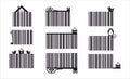 Decorative barcode set with eco elements Royalty Free Stock Photo