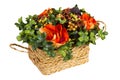 Decorative basket with artificial flowers