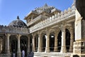 Decorative and beautifully carved Ranakpur Jain temple or Chaturmukha Dharana Vihara