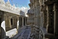 Decorative and beautifully carved Ranakpur Jain temple or Chaturmukha Dharana Vihara