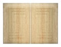 Decorative beige two oak wooden kitchen cabinet door Royalty Free Stock Photo