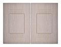 Decorative beige and white two oak wooden kitchen cabinet door Royalty Free Stock Photo