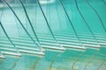 Decorative beveled and tempered glasses in an ornamental pool Royalty Free Stock Photo