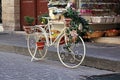 Decorative bicycle adorned with flowers