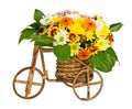 Decorative bicycle vase with flowers