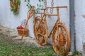 Decorative bike made from twigs and wicker