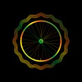 Decorative Bike Rim with Bright Gradient. Guilloche Vector Frame Royalty Free Stock Photo