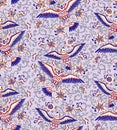 Decorative birds in flowers color 5 seamless pattern Royalty Free Stock Photo