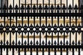 decorative black cast iron picket fence detail. flat frontal view along sidewalk at the Burggarten in Vienna Royalty Free Stock Photo