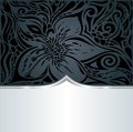 Decorative black & silver floral luxury wallpaper background with trendy fashion design Royalty Free Stock Photo