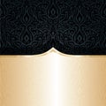 Decorative black gold floral luxury wallpaper background design in vintage style Royalty Free Stock Photo