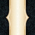 Decorative black & gold floral luxury wallpaper background repeatable design in vintage style Royalty Free Stock Photo