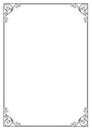 Decorative black rectangular frame for label, certificate, card.