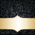 Decorative black & silver floral luxury wallpaper background Royalty Free Stock Photo